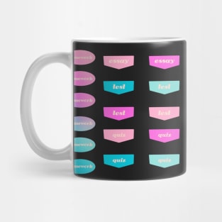 Back to School Teal and Fuchsia Gradient Planner Assignment Labels Mug